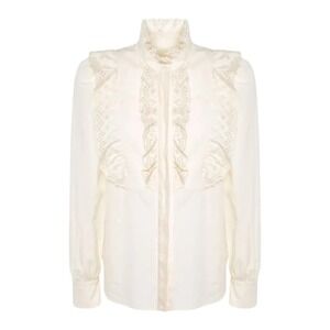 Weekend Max Mara Nastro Women's Poplin Ivory Vintage Feminine Ruffle Classic